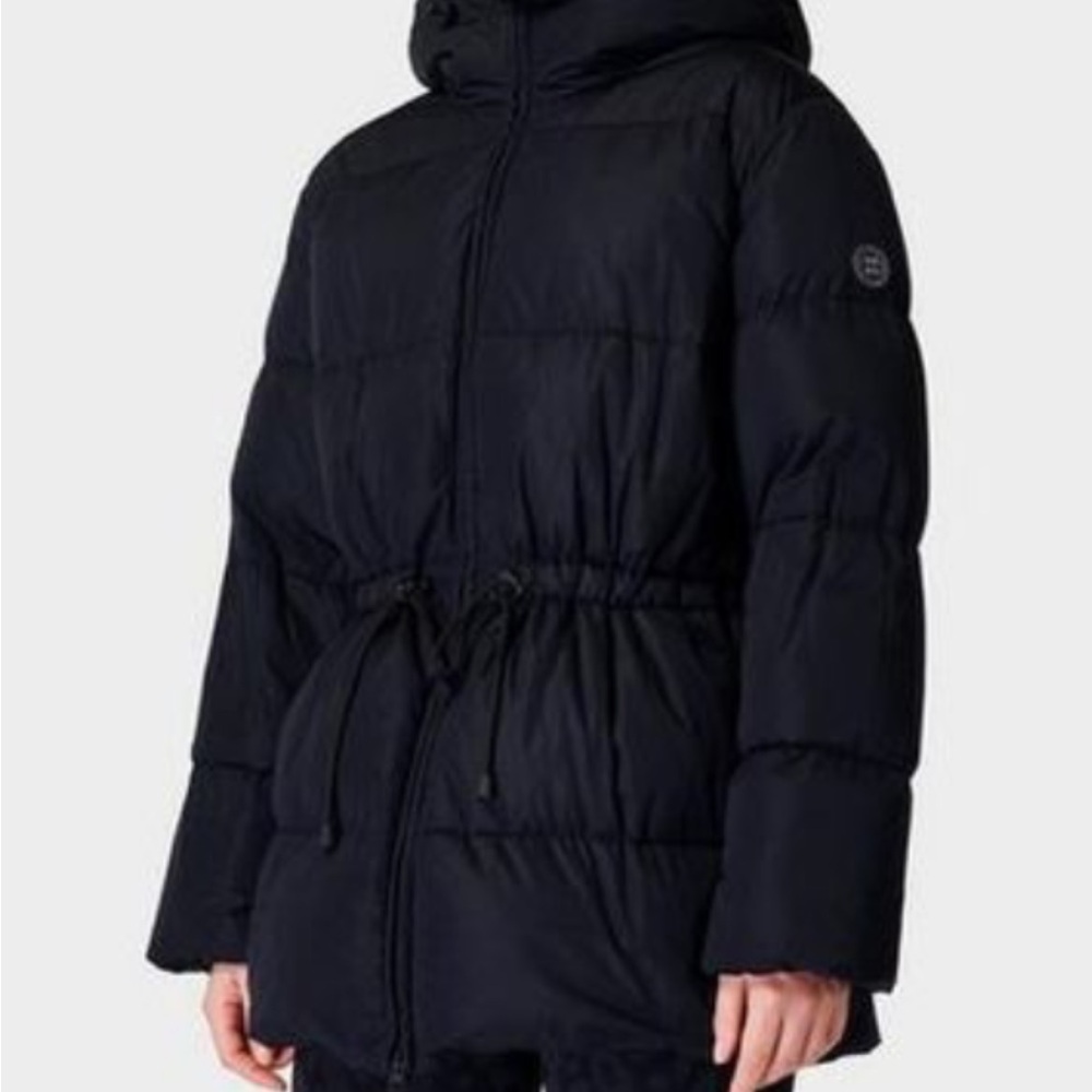 Sweaty Betty ‘Alto’ waterproof down filled Black Puffer Jacket size 6 US